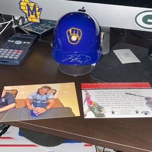 Jean Segura signed mini helmet